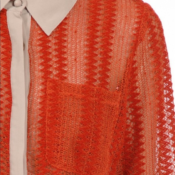 Brand New Handmade RYU Lace Button Down Top - Picture 3 of 6